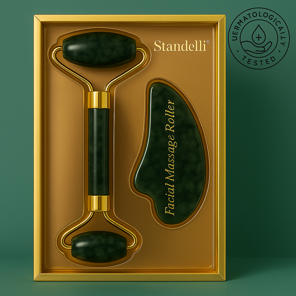 Σετ ρολού προσώπου και πέτρας Gua Sha, νεφρίτης