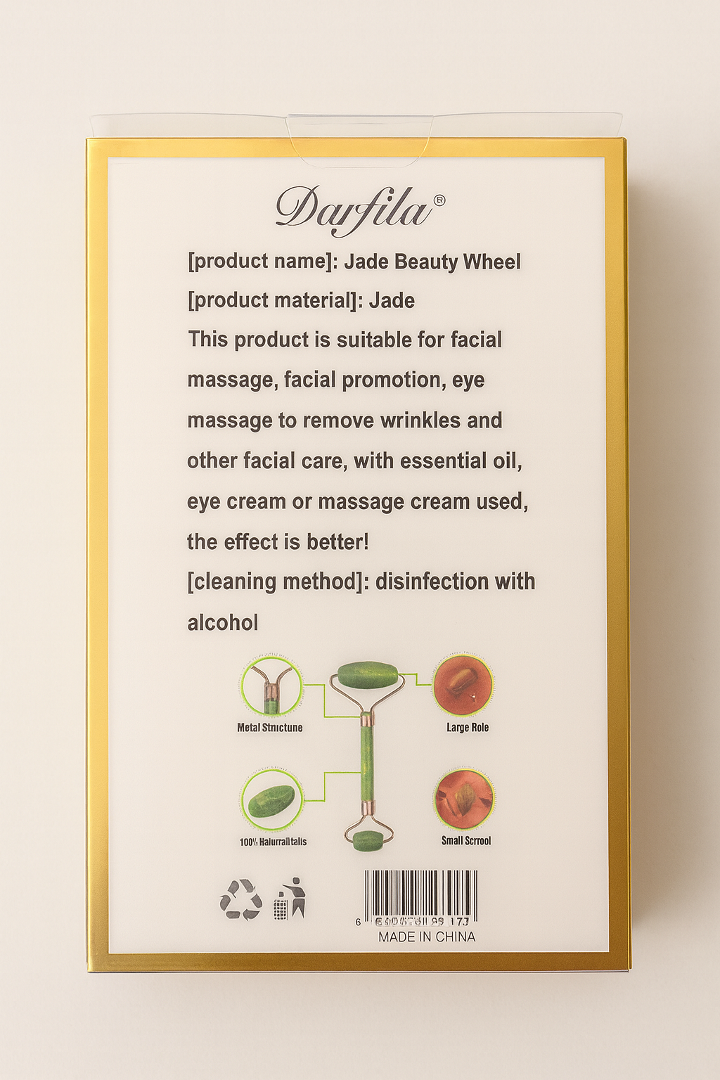 Σετ ρολού προσώπου και πέτρας Gua Sha, νεφρίτης